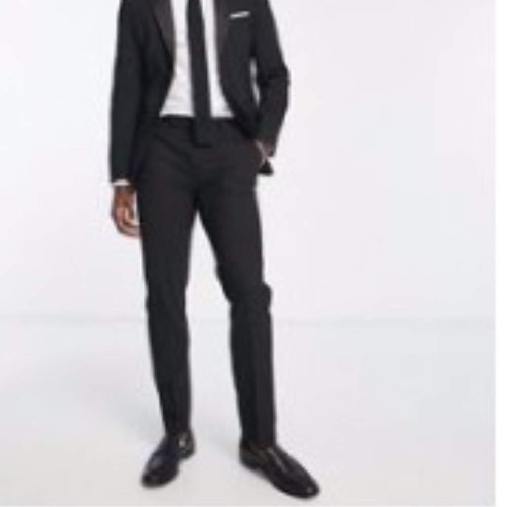 Homme Slim Fit Tux Suit Pants Black